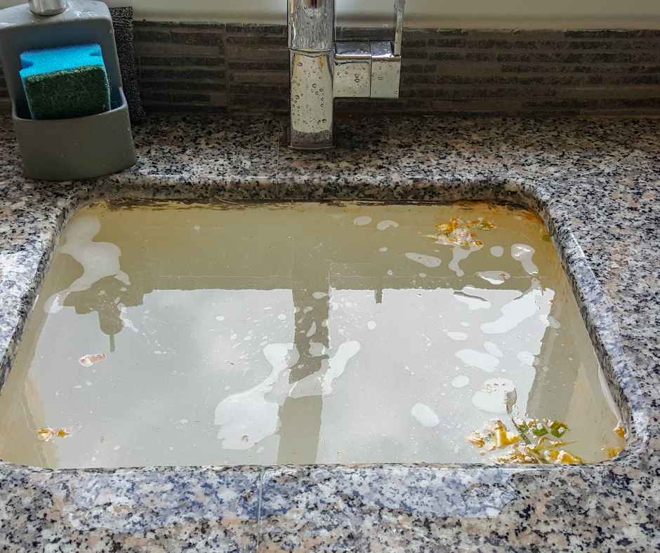 Clogged sink drain Clogged sink drain