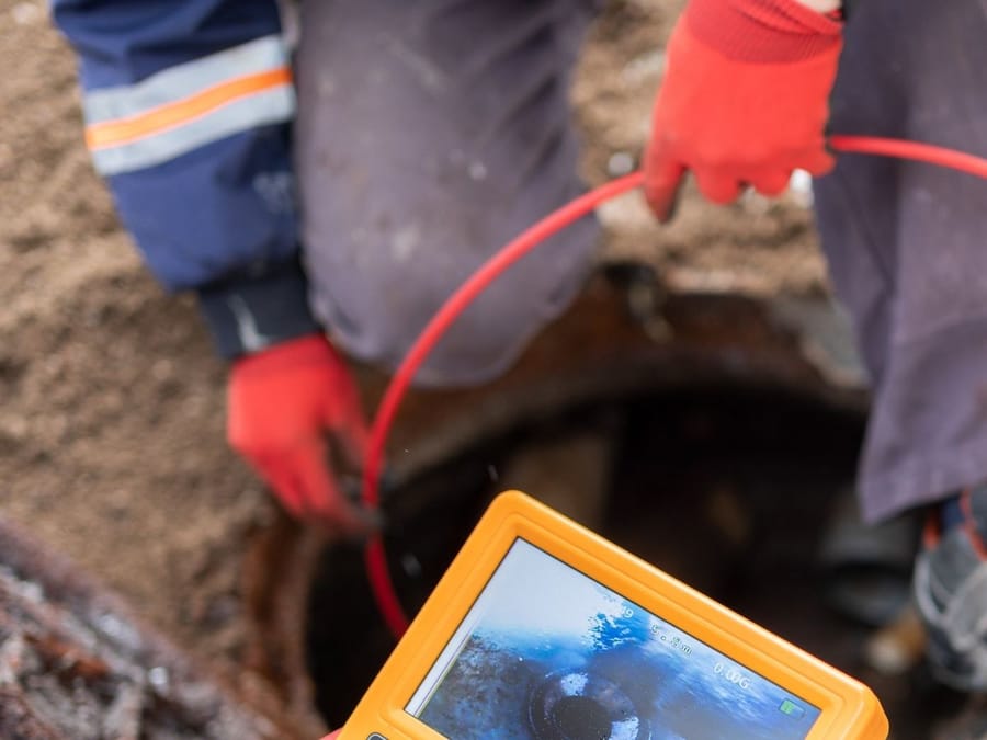 plumbers-checking-sewer-manhole plumbers-checking-sewer-manhole